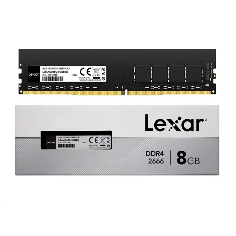 رم کامپیوتر لکسار DDR4، ظرفیت 8 گیگابایت تک کاناله مدل LD4AU08G UDIMM با فرکانس 2666 مگاهرتز و تایمینگ CL19