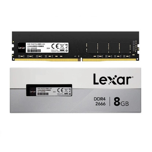 رم کامپیوتر لکسار DDR4، ظرفیت 8 گیگابایت تک کاناله مدل LD4AU08G UDIMM با فرکانس 2666 مگاهرتز و تایمینگ CL19