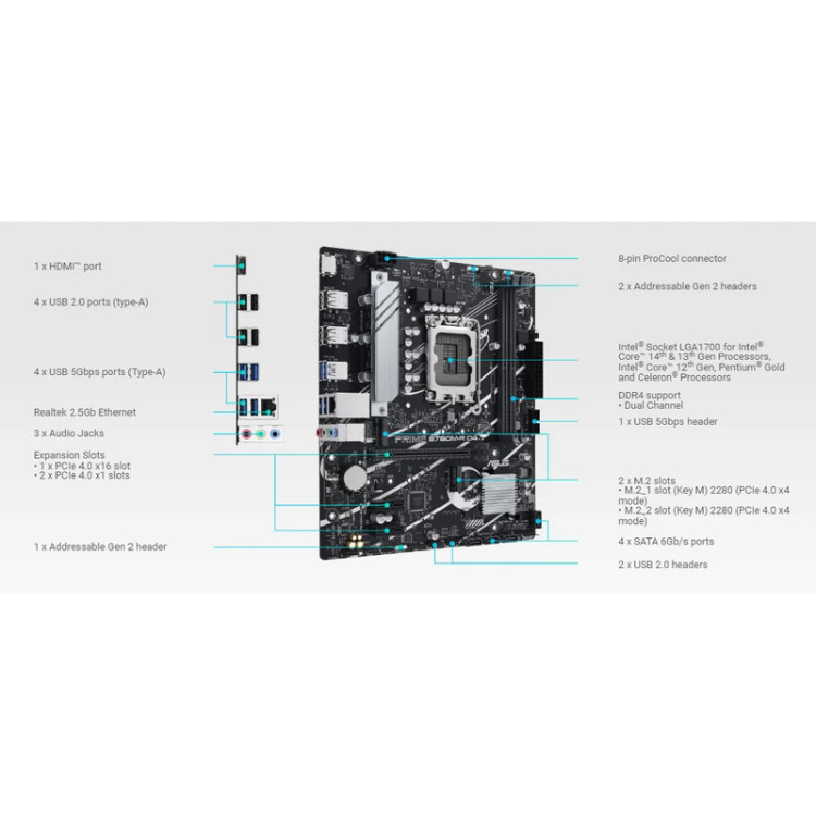 مادربرد ایسوس مدل PRIME B760M-R D4