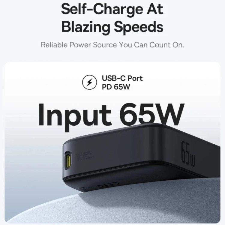 پاوربانک بیسوس مدل Free2Pull 65W ظرفیت 20000 میلی آمپر ساعت به همراه کابل USB-C