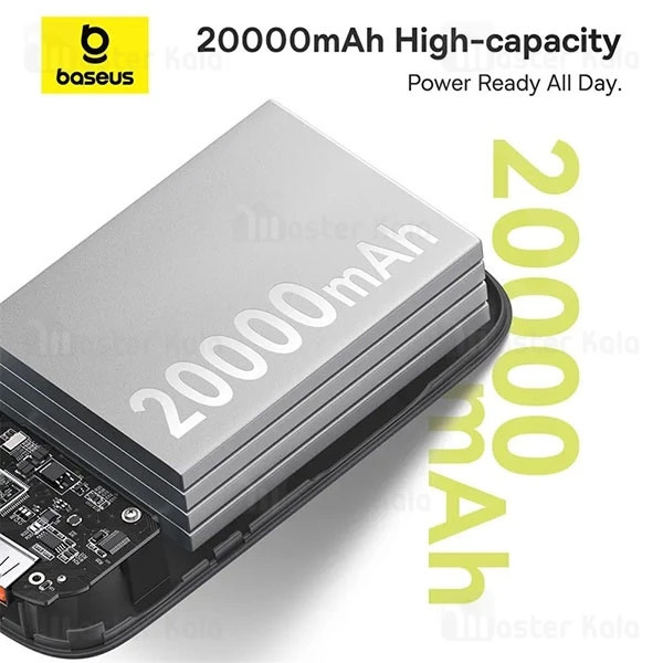 پاوربانک 30 وات باسئوس مدل QPow 2 ظرفیت 20000 میلیآمپر ساعت