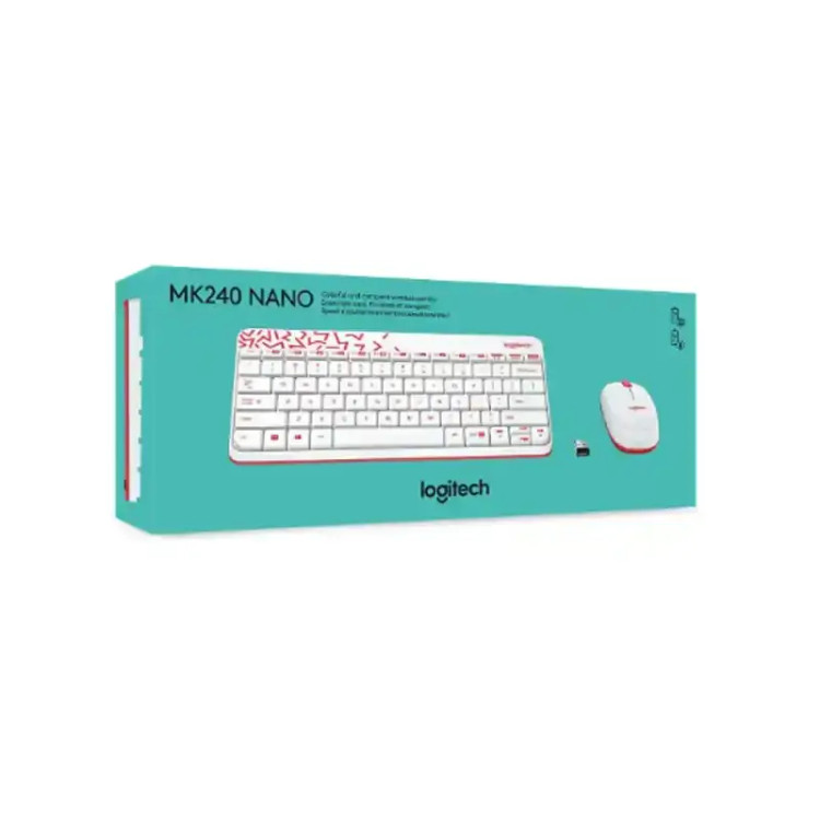 کیبورد بیسیم لاجیتک مدل Mk240 Nano به همراه ماوس بیسیم