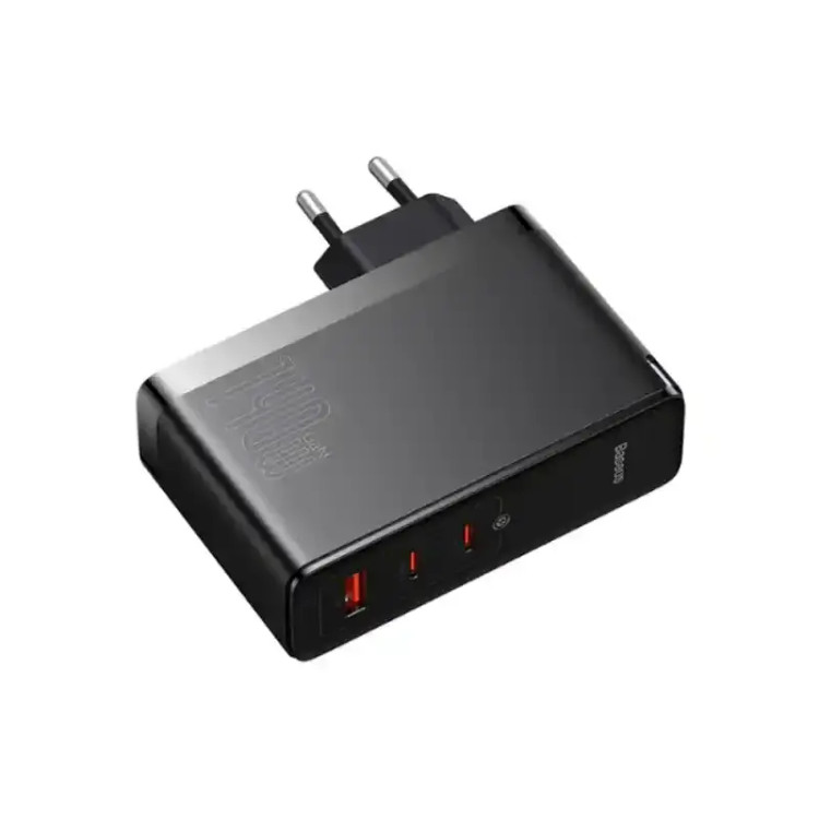 شارژر دیواری سه پورت باسئوس GaN5 Pro 2C+U توان 140 وات (همراه کابل)